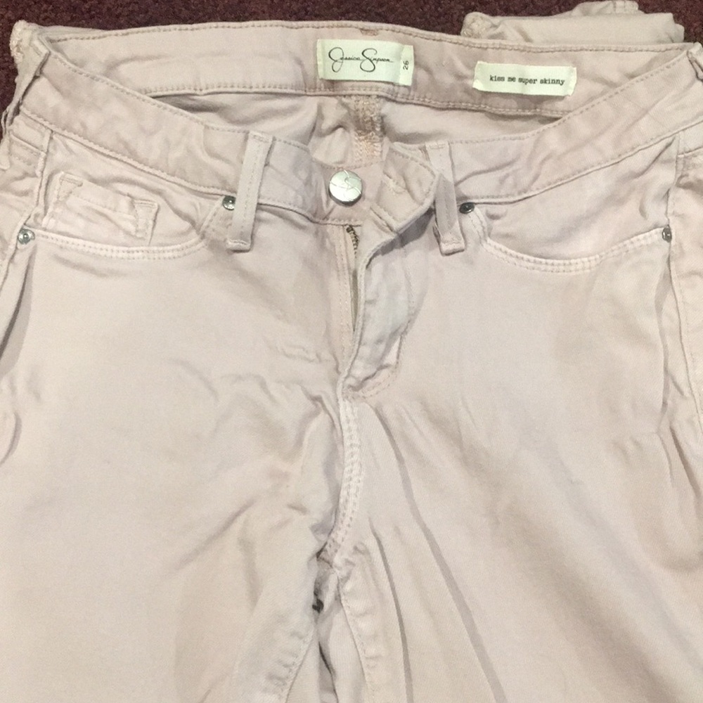 Jessica Simpson jeans. Size (26) color pale pink